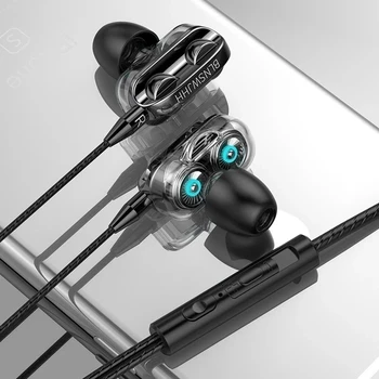 3,5 mm In-Ear Káblové Slúchadlá Quad Ovládače Vysokej Basy Slúchadlá Hi-Fi Stereo Slúchadlá S Mikrofónom Pre Xiao Samsung Huawei iPhone