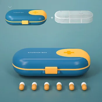 Prenosné 4/6 Mriežky Cestovné Pilulku Prípade Pilulku Fréza Organizátor pilulku poli Medicíny Úložný Kontajner Drog Tablet Plastové Pillboxes