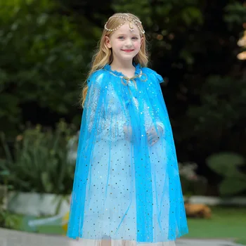 Princezná šaty pre Mrazené Elsa narodeninovej party plášť Deň Detí Cape Halloween Plášť Kostým dieťa Šatkou Oblečenie Dievča