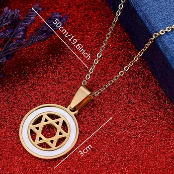 Z Nehrdzavejúcej Ocele Izrael Star Hexagram Prívesok Náhrdelník Magen David Tantrizmus, Židovská Hviezda Reťazca Šperky