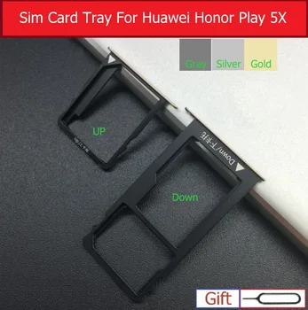 1 set Up & Down Micro SD + zásuvka na Kartu Sim, Pre Huawei Honor Hrať 5X KIW-TL00H TL00 L23 CL00 AL10 UL00/Sláva 5x Čítačka Pamäťových Kariet