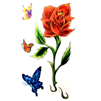20pcs Ruže Kvet Nepremokavé Dočasné Tetovanie mužov motýľ flash tattoo rukáv Tatuajes henna tetovanie body art nálepky