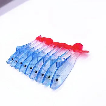 Podpora 9PCS 7 cm 3g Umelé Mäkké rýb Lákať Prípravok Hlavu Fly Rybárske Silicofish gumy Mäkké Rybárske Lure