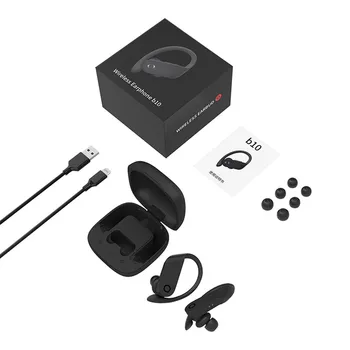 B10 TWS Bluetooth 5.0 Slúchadlá Bezdrôtové nabíjanie Slúchadiel Ucho Headset Športové vodotesné slúchadlá Pre xiao huawei iphone