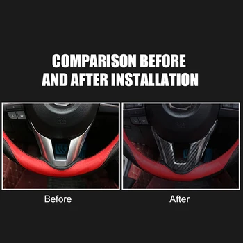Auto Volantu, Trim Dekorácie Uhlíkových Vlákien ABS Volant Panel Rám Panel Kryt Výbava pre Mazda 3 Axela 2016
