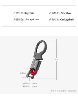 Nové Auto Trinket Zliatiny Zinku Univerzálny kvality keychains Pre Audi A3 A4 A5 A6 A7 Q2 Q3 Q5 Q7 Q8 Auto Keychain S Logom krúžok na kľúče