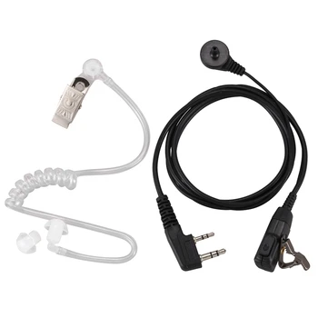 2 Pin PTT MIC Headset Covert Akustické Trubice V uchu Slúchadlo Pre Kenwood TYT Baofeng UV-5R BF-888S CB Rádio Príslušenstvo