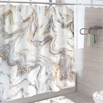 Sprchový Záves Umenie Mramoru Tlač Moderná Kúpeľňa Umyváreň Dekor Kryt-záclony Nepremokavé Kúpeľňa Záclony