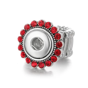 Móda Snap Šperky, Kovové Nastaviteľné Crystal Drahokamu 12mm poistný Krúžok Fit 12 mm Modul Tlačidiel Šperky Kúzlo Prstene pre Ženy