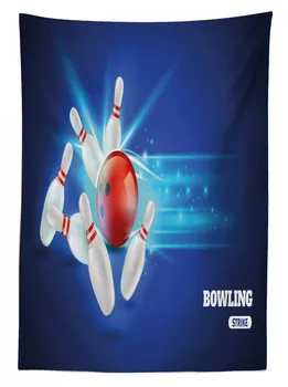 Bowling Strany Obrus Strike Bowling Obrázok Červený Loptu Potlačené Tkaniny Jedálenský Stôl Handričku pre Kuchynské a Domáce Dekorácie