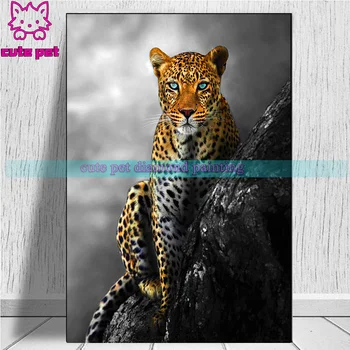 Diy 5d diamond maľovanie Mocný leopard diamond mozaiky domáce dekorácie výšivky vzor výšivky zvierat Jaguar ručné darček