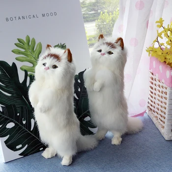 Simulácia Mačka Realistická Bábika Mačka Plyšové Hračky Animal Model Figúrky Domov TV Polica Dekorácie