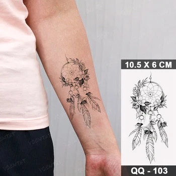 Nepremokavé Dočasné Tetovanie Nálepky Prevoditeľné Perie Krídel Sen Čistý Flash Tatto Čierne Body Art Zápästie Falošné Tetovanie Muž Žena