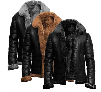 Bežné Zips Mužov PU Bundy 2021 Zimné Móda Voľné Bunda Pribrala Teplo Coats Módne Pu Kabát Čierny Dlhý Rukáv Outwear