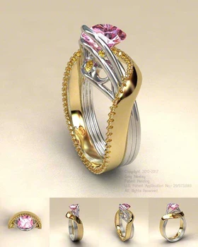 MENGYI Crystal Zirkón 9 2 5 Krúžok Luxusné Módne Žlté Zlato Farebné Šperky Sľub Zásnubné Prstene Pre Ženy Šperky