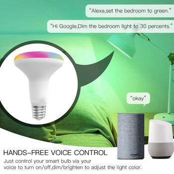 RUNSMART WiFi Stmievateľné LED Svetlo Lamp13W Smart Žiarovky ,RGB+CCT ,Tuya/Smartlife Aplikáciu Diaľkové Ovládanie Práce s Alexa Echo Domovská stránka Google