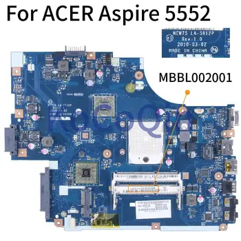 Pre ACER Aspire 5552 5551 Notebook Doske MBBL002001 LA-5912P DDR3 Notebook Doska