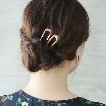 Japonský Kovové Vlasy Stick Jednoduchý U-tvarované Vlásenky S Jednoduchým Hlavu Pin Pre Ženy Buchta Hlavou Štýl Dievčatá Vlasy Príslušenstvo