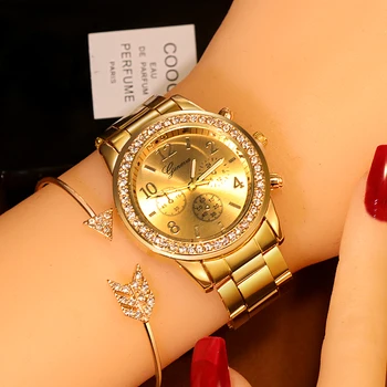 Reloj mujer Strieborné dámske Hodinky Módne Drahokamu Ženy Quartz Náramkové Hodinky Luxusné Dámske hodinky Ženy Sledovať relogio feminino