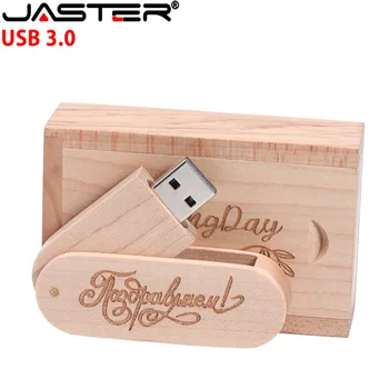 JASTER USB 3.0 Drevené + box usb Flash Disk kl ' úč 8 GB 16 GB 64 GB Memory stick pre fotografovanie svadobný dar Zadarmo custome logo