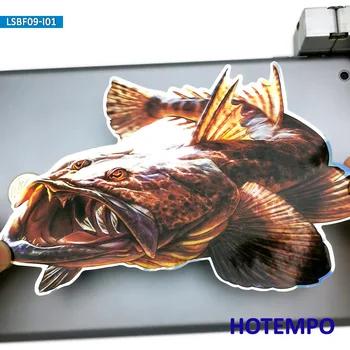 7.87 palcový 20 cm Laser Veľká Veľkosť Ryby Monkfish Čertovité Notebook Motocykel, Auto Nálepky pre Rybárov Ísť Rybárske Nepremokavé Nálepky