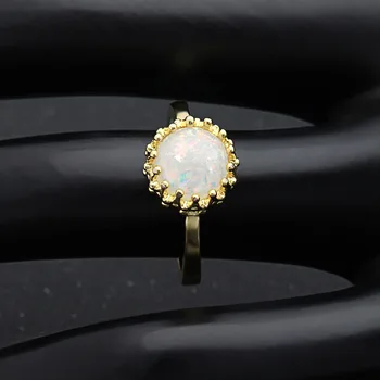 Hainon Nový Príchod Kolo Kvet Fire Opal Prstene pre Ženy, Zlatá Farba Zapojenie Očarujúce Šperky Pre Ženy, Svadobné Dary