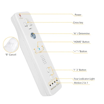 Diaľkové ovládanie Diaľkové Tlačítkový ovládač pre Nintendo Wii 2 V 1, Bezdrôtová Ovládač pre Wii Nunchuk
