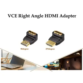 Kompatibilný s HDMI Samec Samica Konektor Adaptéra 270/90 Stupeň Pozlátené Pravým Uhlom Umožňuje Pripojiť kompatibilný s HDMI Káble