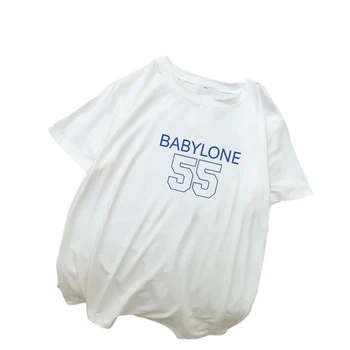 BABYLONE 55 T Shirt Lete Nové Voľné Bavlna Topy Ženy kórejský Bangtan Chlapci Kpop Módne Tee Tričko Femme Ležérne Oblečenie Harajuku