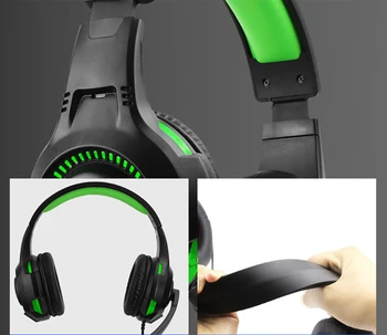 Herné slúchadlá počítač headset 3,5 mm káblové slúchadlá ear slúchadlá s mikrofónom LED svetlo pre gamer PC notebook PS4 X-box Jeden