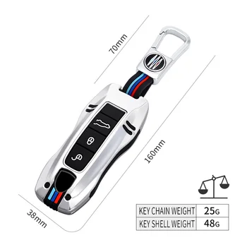 1x Kľúča Vozidla puzdro pre Porsche Panamera 2018+/911 Carrera 2020+ /Taycan 2020+ Cayenne 2018+ 3 Tlačidlá Smart Remote Kľúč