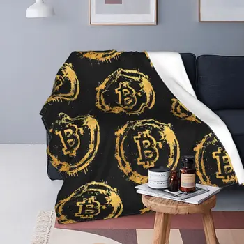 Bitcoin Gold Deku Coral Fleece Oblečenie pre Bitcoin Cryptocurrency Btc Blockchain Geek Hodiť Deka pre Lôžkoviny Gauči prehoz cez posteľ