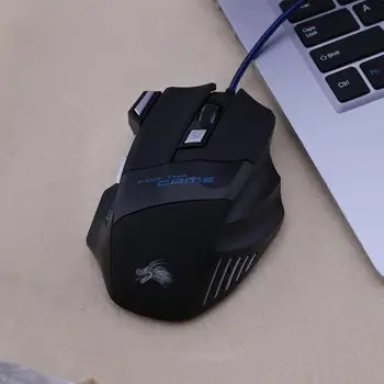 USB Káblové pripojenie Hernej Myši 7 Tlačidiel 5500 DPI Nastaviteľné LED Podsvietený Optická Počítačová Myš Hráč Myši Pre PC, Notebook, Notebook