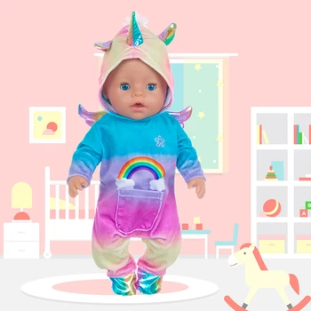 2020 Hot Predaj Baby Nové Narodený Fit 18-palcové Bábiky Oblečenie Príslušenstvo Jednorožec Krídla jednodielne Šaty, Oblek Pre Dieťa Darček k Narodeninám