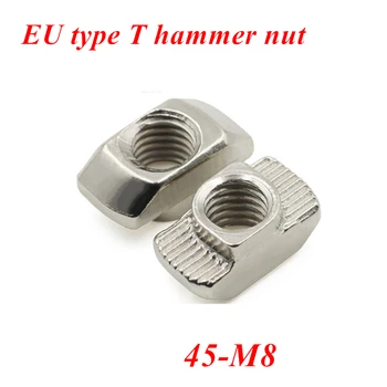 50pcs 45-M8 Slot t matica M8 t posuvné kladivo hlavu upevnite maticou na 4545 série hliníkové konektor profil normy EÚ