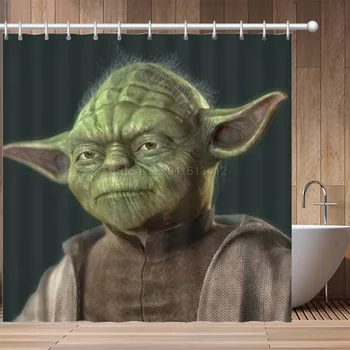 Disney Karikatúry 3D Tlač Dieťa Yoda Sprchový Záves Set Háku Nordic Štýl Domáce Dekorácie Nepremokavé Vaňa Závesy Deti Kúpeľňa