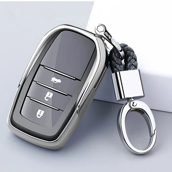 Vysoká Kvalita TPU Auto Tlačidlo Auto Prípade Kľúč, ochranný Kryt Pre Toyota CROWN Camry COROLLA Keychain Kľúčov Kľúč Chian Krúžok