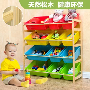 Detské masívneho dreva hračka úložný stojan materskej školy dieťa úložný box multi-layer klasifikácia skrinka na odkladanie vecí, dokončovacie