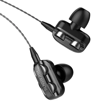Dynamické hi-fi Slúchadlá Mini Dual-Akcia Smart Dual-Reproduktor Headset Stereo Slúchadlá Core in-Ear Nepremokavé Športové Káblové Slúchadlá