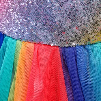 Letné Šaty Pre Dievčatá Sequin Rainbow Tutu Svadobných Šatách 1 2 3 4 5 Ročné Batoľa Detský Baby Sprievod Strany Batoľa Dievča Oblečenie