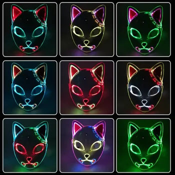 Tvár-Zmena Led Maska Halloween Party Anime Masky Neon Maske Svetlo Svietiť V Tme Gestami Farebné Masky, Rekvizity Cosplay