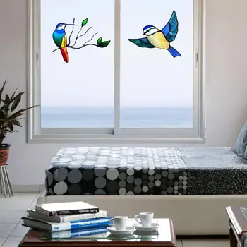 7PCS Odolnosť Skla Okna Závesy Vták Stenu Vták Nálepky Domova Roztomilý 3D Auto Stene Obývacej Izby Domáce Dekorácie Dodávky