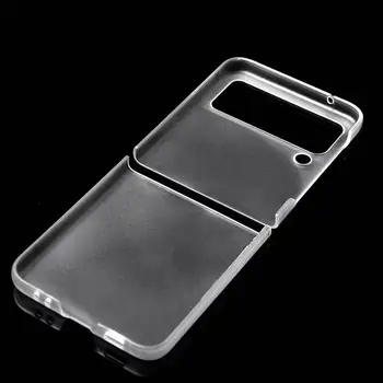 Matný Telefón puzdro pre Galaxy Z Flip 3 5G Čierna Transparentná Čierna Mobile Smartphone Pevného Späť PC Skladanie Kryt pre Galaxy Z Flip3