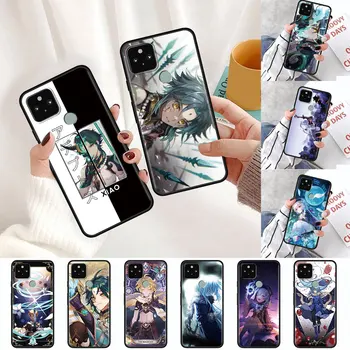 Anime Genshin Vplyv Telefón puzdro pre Google Pixel 4 XL 4a 4G 5G 5 Capa Mobile Phone Bag Black Mäkké Silikónové Krytie