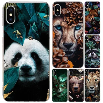 Panda Líška, Mačka V Džungli Silikónové puzdro Pre iPhone 12 11 13 Pro Max X XS Max XR 7 8 6 6 Plus Telefón Dom Shell Kryt Coque