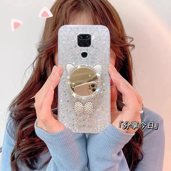 Blingbling make-up Zrkadlo Telefón puzdro Pre Xiao Mi 11T Pro Redmi Poznámka 10 Pro 11 10 Mi 11 Lite 5G NE Redmi 10 Jasné Zadný Kryt