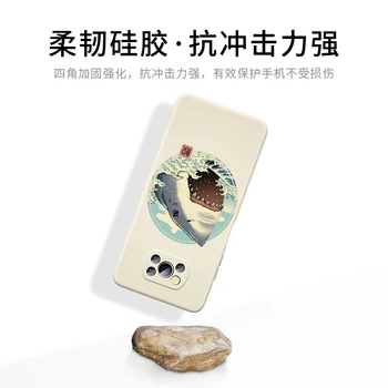 Roztomilý Japonské Kreslené pre Xiao Poco F3 GT X3 NFC M3 C3 M2 X2 Pro 5G Kvapalné Silikónové Mäkké Pokrytie Shockproof Telefón Prípade