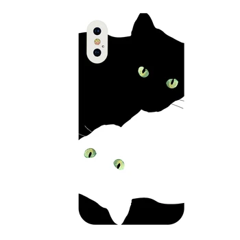 Mačka siluetu vzor symetrické štýl Smartphone prípade pre XIAO 10 11 lite pro ultra REDMI poznámka 8 9 10 pro K40 30 Zadný Kryt