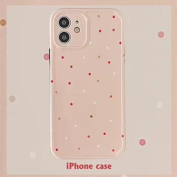 Čerstvé Ružová Polka Dot puzdro pre iPhone 12 Pro Max Zadný Kryt Telefónu na 12 Mini 11 Pro Max X XS XR 8 7 Plus SE 2020 Capa