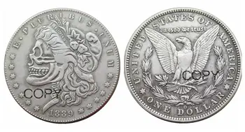 Hobo Morgan Dolár 1889 Lebky Zombie Kostra Rôznych Typov , Späť Strieborné Pozlátené Kópie Mincí